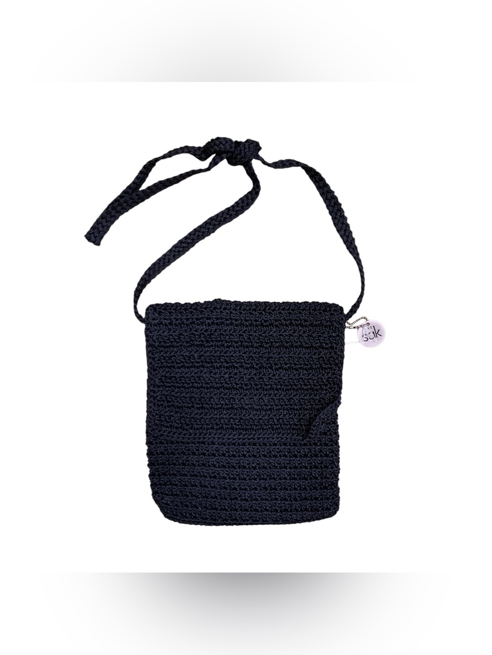 The Sak Black Handwoven Crochet Crossbody Bag